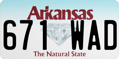 AR license plate 671WAD