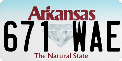 AR license plate 671WAE