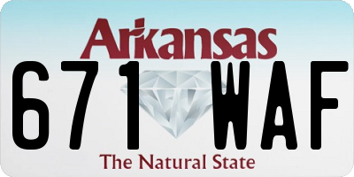 AR license plate 671WAF