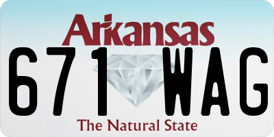 AR license plate 671WAG