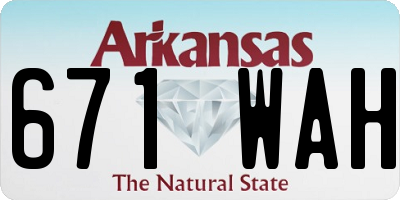 AR license plate 671WAH