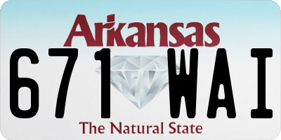 AR license plate 671WAI
