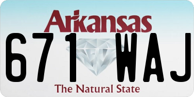 AR license plate 671WAJ
