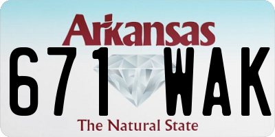 AR license plate 671WAK