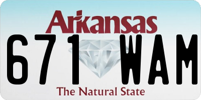 AR license plate 671WAM