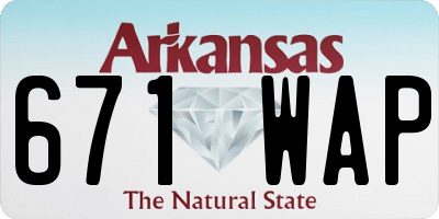 AR license plate 671WAP