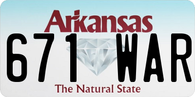 AR license plate 671WAR