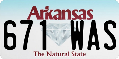 AR license plate 671WAS