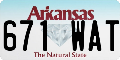 AR license plate 671WAT