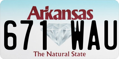 AR license plate 671WAU