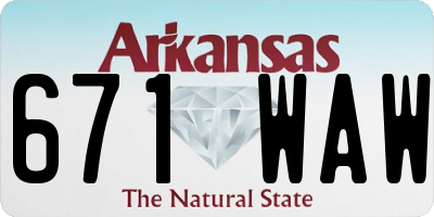 AR license plate 671WAW