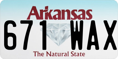 AR license plate 671WAX