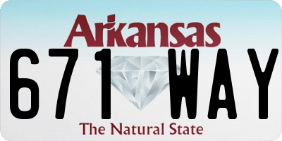 AR license plate 671WAY