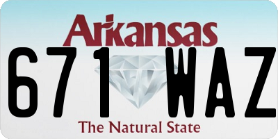 AR license plate 671WAZ