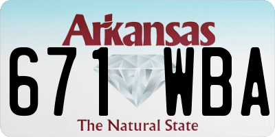 AR license plate 671WBA