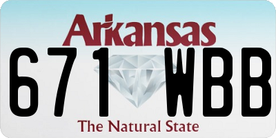 AR license plate 671WBB