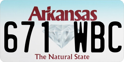 AR license plate 671WBC
