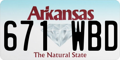 AR license plate 671WBD