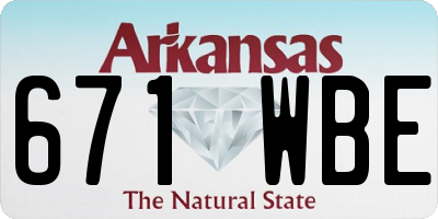 AR license plate 671WBE