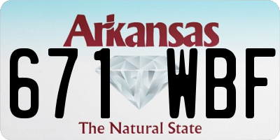 AR license plate 671WBF