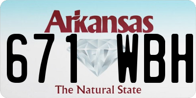 AR license plate 671WBH