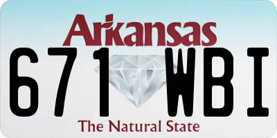 AR license plate 671WBI