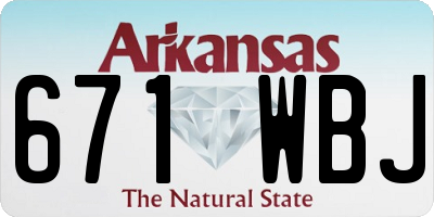AR license plate 671WBJ