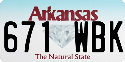AR license plate 671WBK