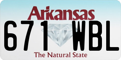 AR license plate 671WBL