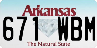 AR license plate 671WBM