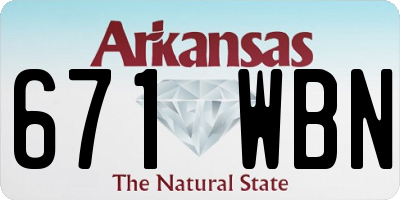 AR license plate 671WBN