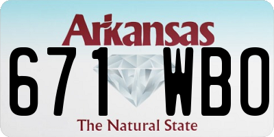 AR license plate 671WBO