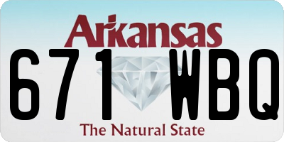 AR license plate 671WBQ