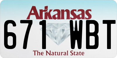 AR license plate 671WBT
