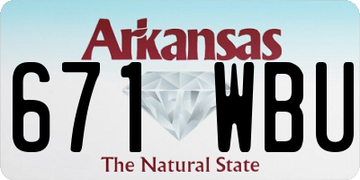 AR license plate 671WBU