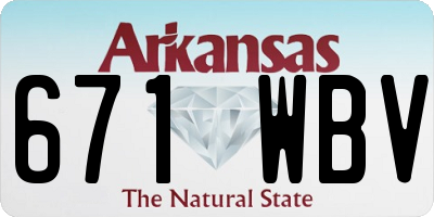 AR license plate 671WBV