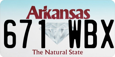 AR license plate 671WBX
