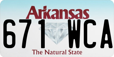 AR license plate 671WCA