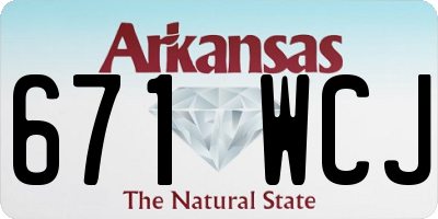 AR license plate 671WCJ
