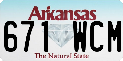 AR license plate 671WCM