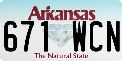 AR license plate 671WCN