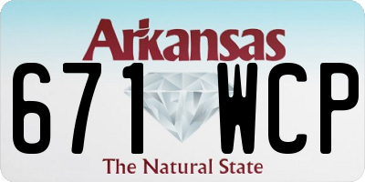 AR license plate 671WCP