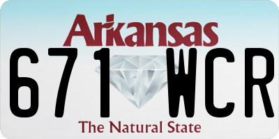 AR license plate 671WCR
