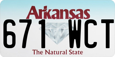 AR license plate 671WCT