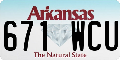 AR license plate 671WCU