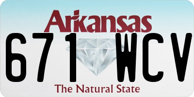 AR license plate 671WCV