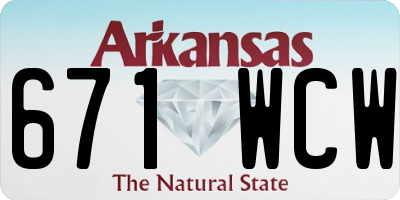 AR license plate 671WCW