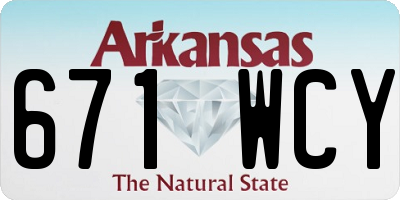 AR license plate 671WCY