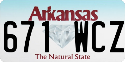 AR license plate 671WCZ