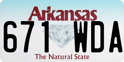 AR license plate 671WDA